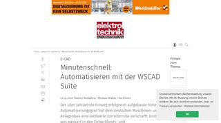 
                            11. Minutenschnell: Automatisieren mit der WSCAD Suite - elektrotechnik