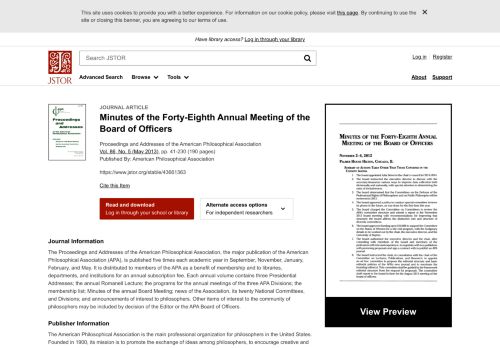 
                            10. Minutes of the Forty-Eighth Annual Meeting of the Board of Officers - jstor