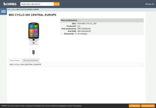 
                            7. mio cyclo 205 central europe - Comes Sp. z oo | Login klienta