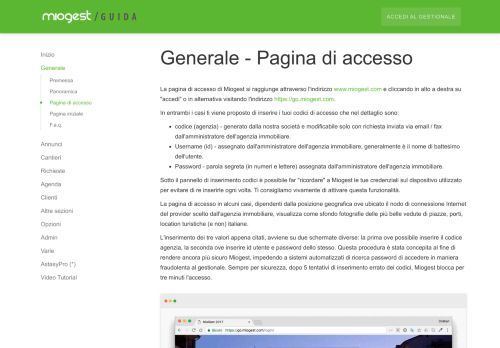 
                            4. Miogest - Generale - Pagina di accesso