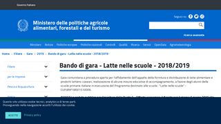 
                            8. Mipaaft - Bando di gara - Latte nelle scuole - 2018/2019