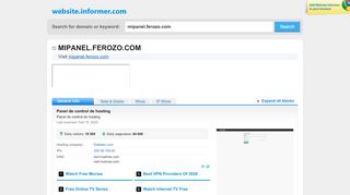 
                            8. mipanel.ferozo.com at WI. Panel de control de hosting - Website Informer