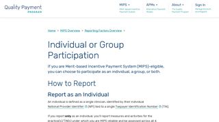 
                            3. MIPS Individual or Group Participation - QPP