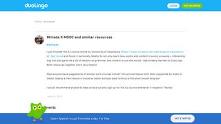 
                            4. Miriada X MOOC and similar resources - Duolingo Discussions
