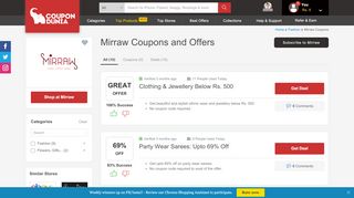 
                            11. Mirraw Coupons: Upto 90% Off on Ethnic Wear; Offers and Deals