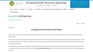 
                            9. MIS Help Desk - St.Montfort School Bhopal
