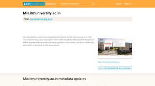 
                            7. MIS ITM University (Mis.itmuniversity.ac.in) - ITM MIS Beta V2.1