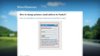 
                            11. Miscellaneous: How to change primary email address in Naukri?