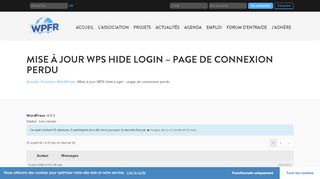 
                            7. Mise à jour WPS Hide Login – page de connexion perdu - ...