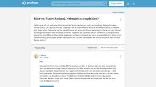 
                            9. Mise-en-Place (Aachen). Nebenjob zu empfehlen? - Gutefrage