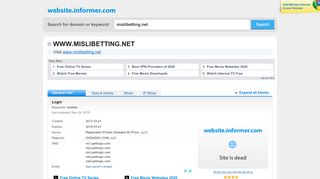 
                            4. mislibetting.net at Website Informer. Login. Visit Mislibetting.