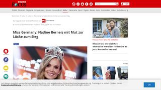 
                            8. Miss Germany: Nadine Berneis mit Mut zur Lücke zum Sieg - FOCUS ...