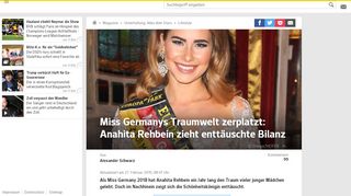 
                            11. Miss Germanys Traumwelt zerplatzt: Anahita Rehbein zieht ... - Web.de