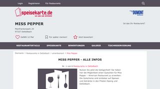 
                            9. Miss Pepper in Dettelbach – speisekarte.de