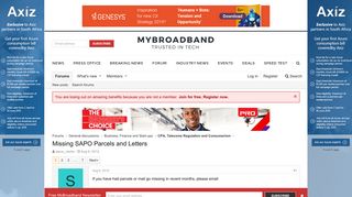 
                            11. Missing SAPO Parcels and Letters | MyBroadband