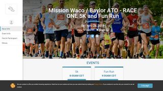 
                            13. Mission Waco / Baylor ATO - RACE ONE 5K and Fun Run - RunSignup