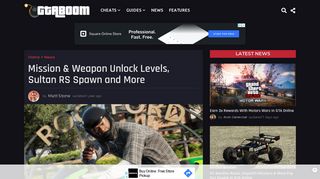 
                            10. Mission & Weapon Unlock Levels, Sultan RS Spawn ... - GTA BOOM