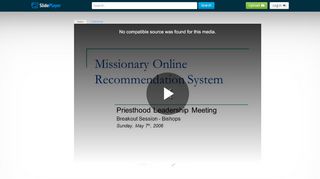 
                            8. Missionary Online Recommendation System - ppt video online ...