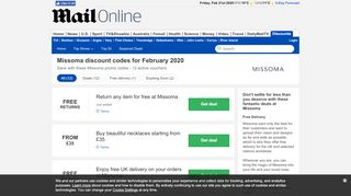 
                            6. Missoma discount code - 10% OFF in February - Daily Mail