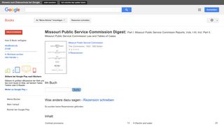 
                            9. Missouri Public Service Commission Digest: Part I. Missouri Public ... - Google Books-Ergebnisseite