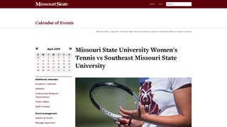
                            10. Missouri State University Women's Tennis vs Southeast Missouri State ...
