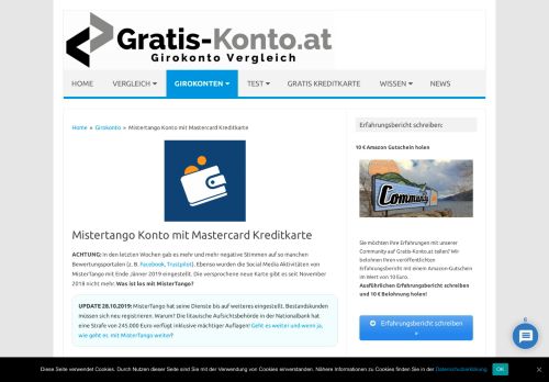 
                            3. Mistertango Konto mit Mastercard Kreditkarte - Gratis Konto Vergleich ...