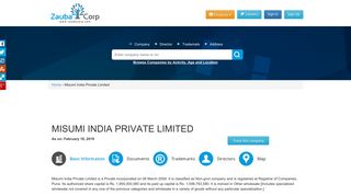 
                            9. MISUMI INDIA PRIVATE LIMITED - Company, directors and contact ...
