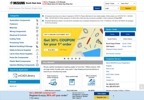 
                            1. MISUMI South East Asia: Industrial Configurable Components Supply