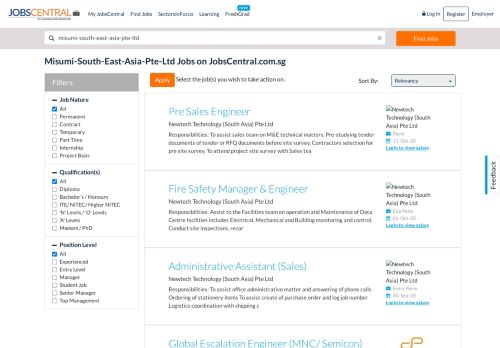
                            4. Misumi-South-East-Asia-Pte-Ltd Jobs & Career in Singapore ...