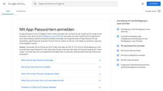 
                            2. Mit App-Passwörtern anmelden - Google-Konto-Hilfe - Google Support