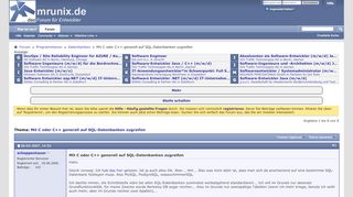 
                            6. Mit C oder C++ generell auf SQL-Datenbanken zugreifen - Mrunix
