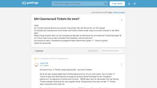 
                            6. Mit Cinestarcard Tickets für zwei? (Reisen und Urlaub, Ticket ...