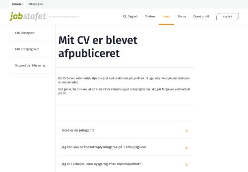 
                            11. Mit CV er blevet afpubliceret - Jobstafet