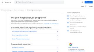 
                            6. Mit dem Fingerabdruck entsperren - Nexus-Hilfe - Google Support