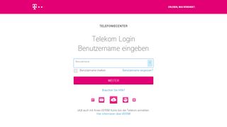 
                            1. Mit dem Telekom Login anmelden