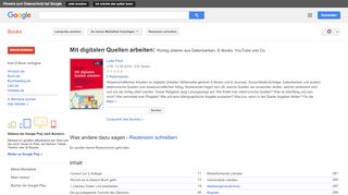 
                            12. Mit digitalen Quellen arbeiten: Richtig zitieren aus Datenbanken, ... - Google Books-Ergebnisseite
