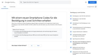 
                            2. Mit einem neuen Smartphone Codes für die ... - Google Support