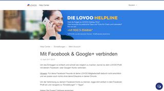 
                            2. Mit Facebook & Google+ verbinden - Help Center - LOVOO