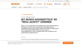 
                            4. Mit Migros-Kassenzetteln* bei 