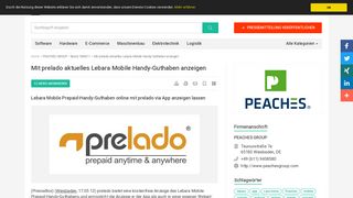 
                            10. Mit prelado aktuelles Lebara Mobile Handy-Guthaben anzeigen ...