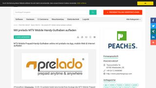 
                            12. Mit prelado MTV Mobile Handy-Guthaben aufladen - PEACHES ...