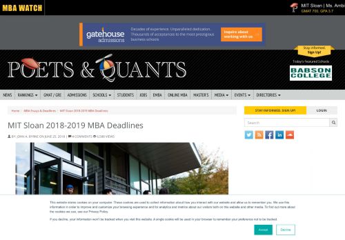 
                            5. MIT Sloan 2018-2019 MBA Deadlines - Poets & Quants