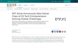 
                            8. MIT Solve Announces New Solver Class of 33 Tech Entrepreneurs ...