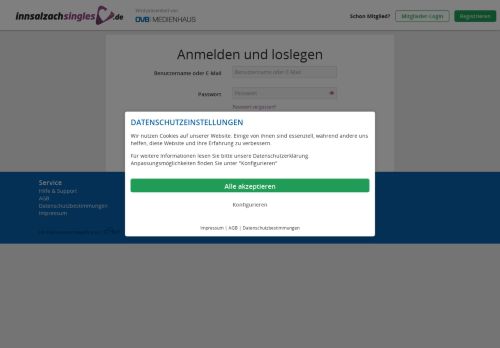 
                            1. Mit Username und Passwort einloggen um bei innsalzachsingles.de ...