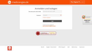 
                            9. Mit Username und Passwort einloggen um bei medicsingles.de ...