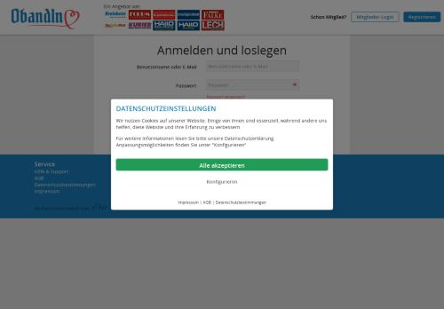 
                            1. Mit Username und Passwort einloggen um bei obandln.de wieder ...
