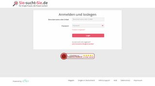 
                            1. Mit Username und Passwort einloggen um bei sie-sucht-sie.de wieder ...