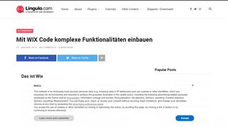 
                            13. Mit WIX Code komplexe Funktionalitäten einbauen - Lingulo.com