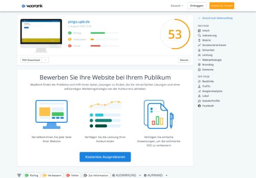 
                            13. Mit WooRank die SEO von pingo.upb.de überprüfen | WooRank.com
