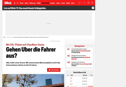 
                            11. Mit XXL-Plakat auf Chauffeur-Suche: Gehen Uber die Fahrer aus? - Blick